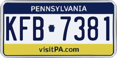 PA license plate KFB7381