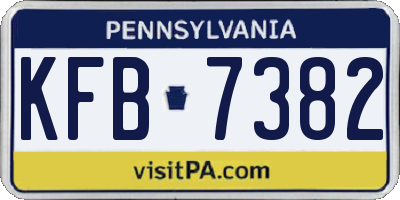 PA license plate KFB7382