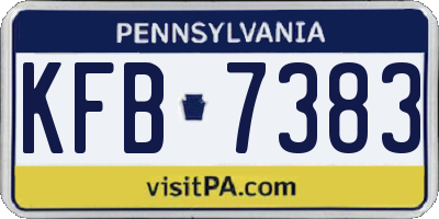 PA license plate KFB7383