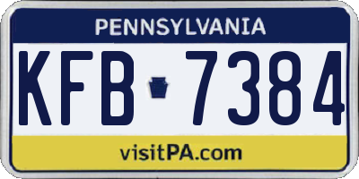 PA license plate KFB7384