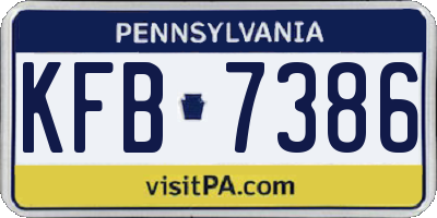 PA license plate KFB7386