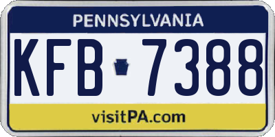 PA license plate KFB7388