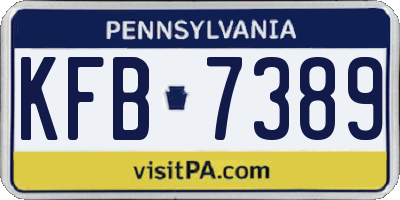 PA license plate KFB7389