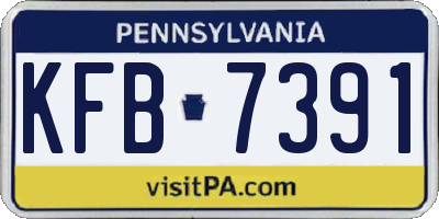 PA license plate KFB7391
