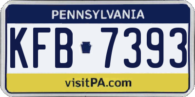 PA license plate KFB7393