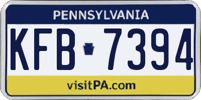 PA license plate KFB7394