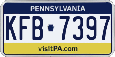 PA license plate KFB7397