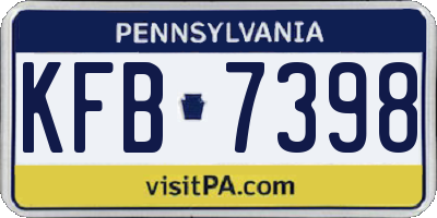 PA license plate KFB7398