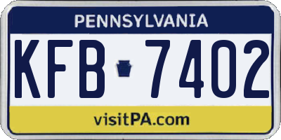 PA license plate KFB7402
