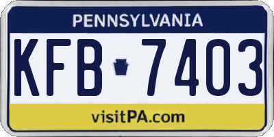 PA license plate KFB7403
