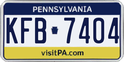 PA license plate KFB7404
