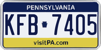 PA license plate KFB7405