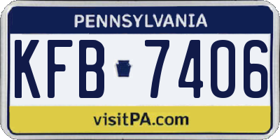 PA license plate KFB7406