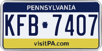 PA license plate KFB7407