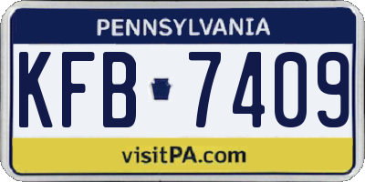 PA license plate KFB7409