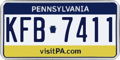PA license plate KFB7411