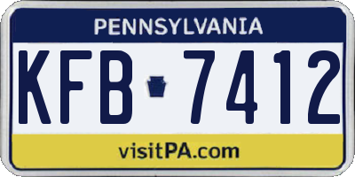 PA license plate KFB7412