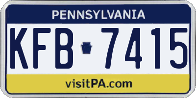 PA license plate KFB7415