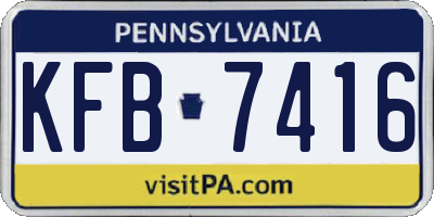 PA license plate KFB7416