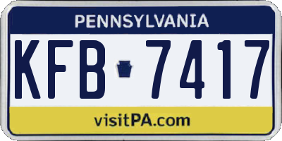 PA license plate KFB7417