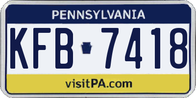 PA license plate KFB7418