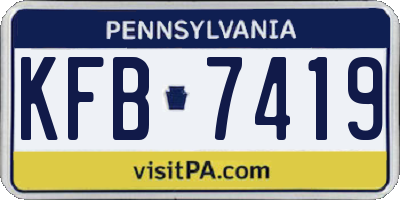 PA license plate KFB7419