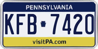 PA license plate KFB7420