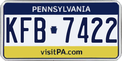 PA license plate KFB7422