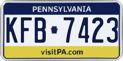 PA license plate KFB7423