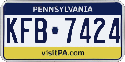 PA license plate KFB7424