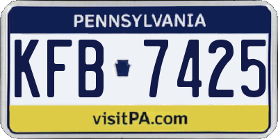 PA license plate KFB7425