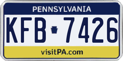 PA license plate KFB7426