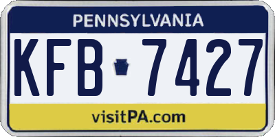 PA license plate KFB7427