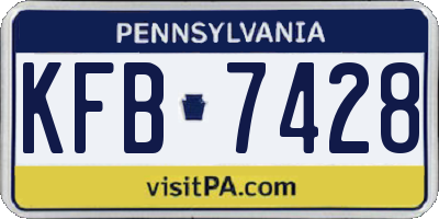 PA license plate KFB7428