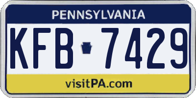 PA license plate KFB7429