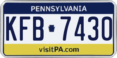 PA license plate KFB7430