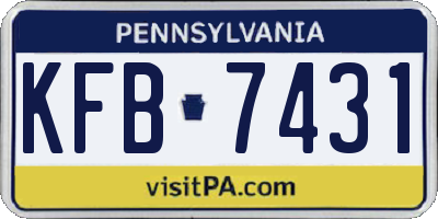 PA license plate KFB7431