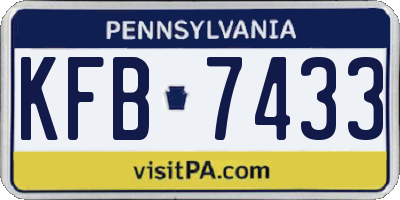PA license plate KFB7433