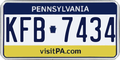 PA license plate KFB7434
