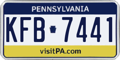 PA license plate KFB7441
