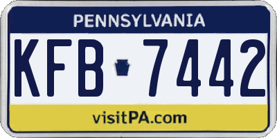 PA license plate KFB7442