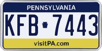 PA license plate KFB7443