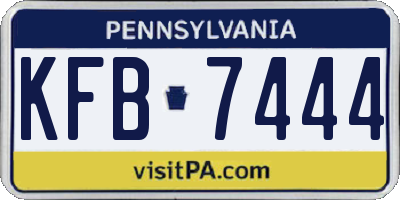 PA license plate KFB7444