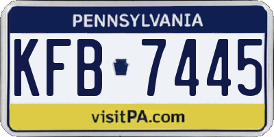 PA license plate KFB7445
