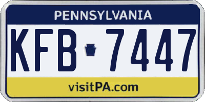 PA license plate KFB7447