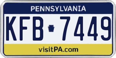 PA license plate KFB7449