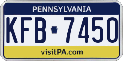 PA license plate KFB7450