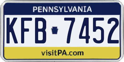 PA license plate KFB7452