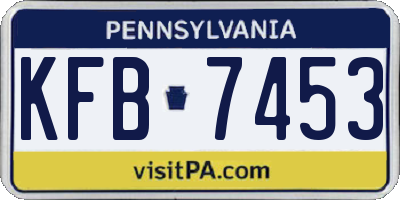 PA license plate KFB7453