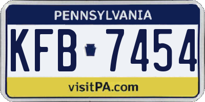 PA license plate KFB7454